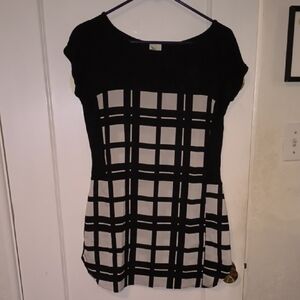Black and White Checkered Mini Dress